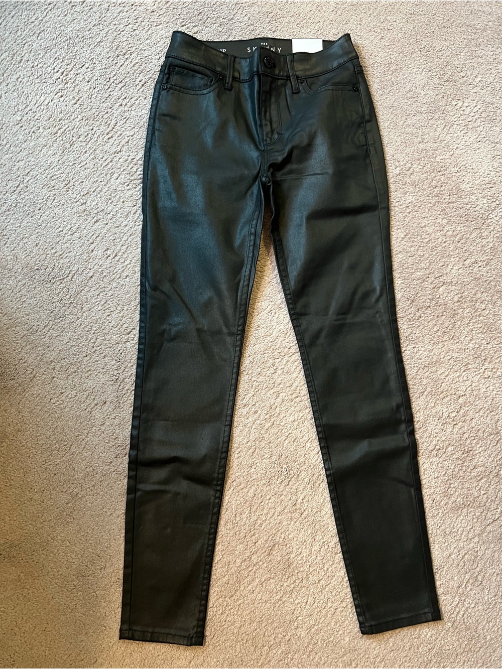 White House Black Market Coated Black Skinny Jeans